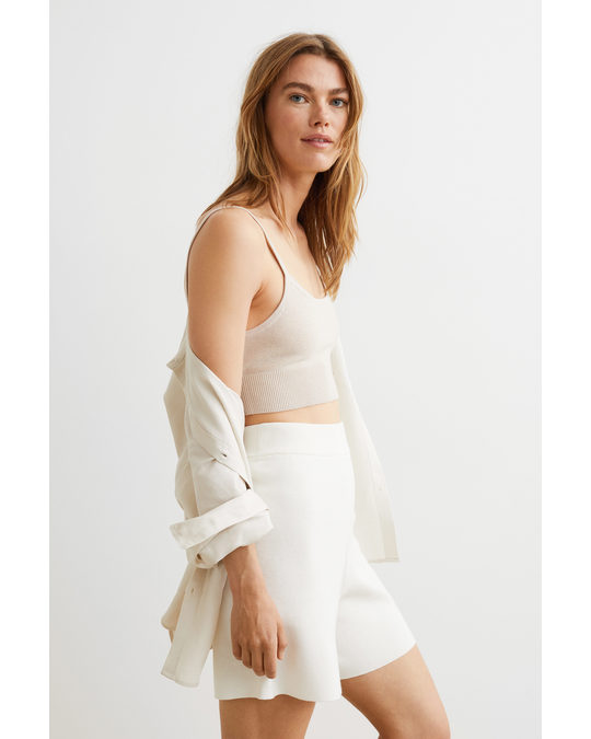 H&M Knitted Shorts White