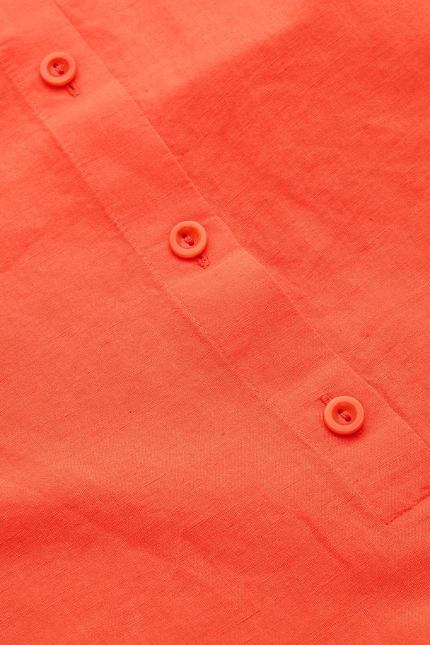 COS Linen Belted Jumpsuit Bright Orange