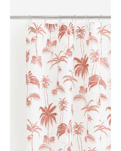 Printed Shower Curtain Rust Red/palm Trees