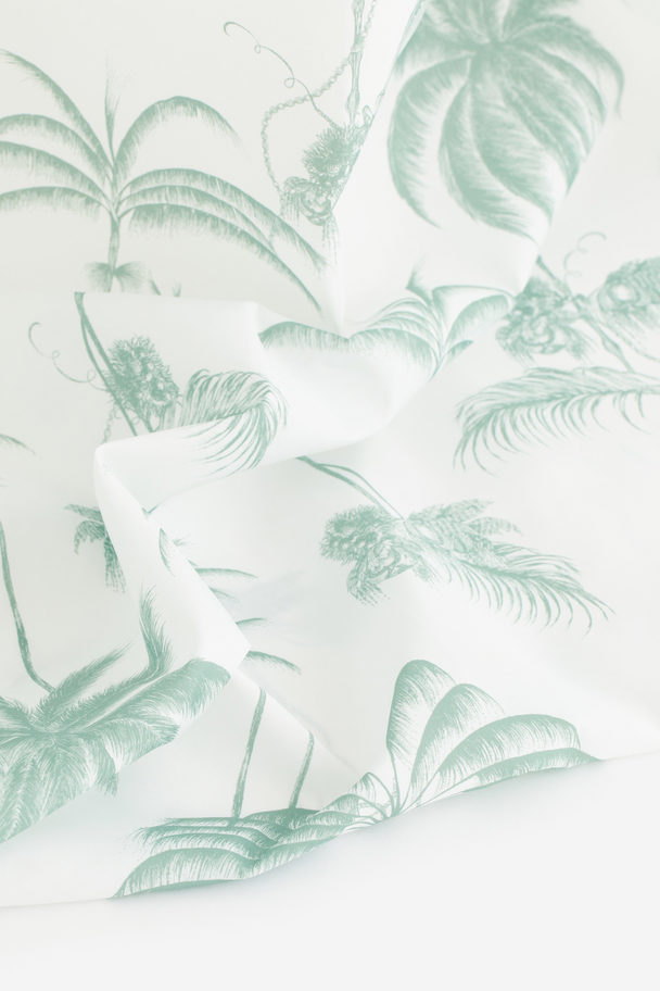 H&M HOME Dusjforheng Med Trykk Lys Grønn/palmer