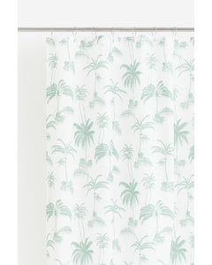 Duschvorhang mit Print Hellgrün/Palmen
