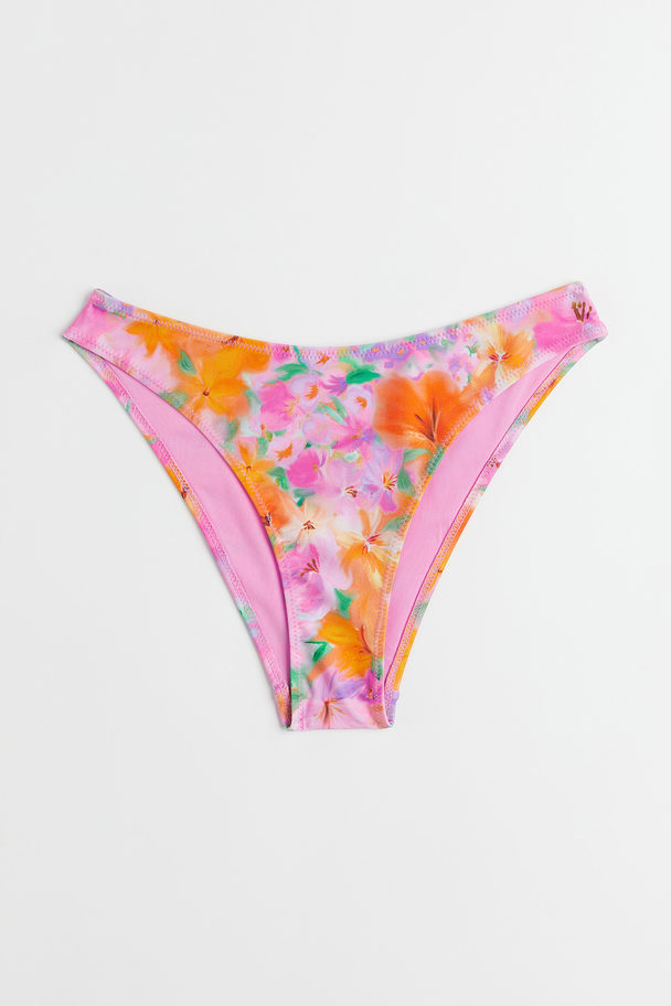 H&M Bikini Bottoms Light Pink/floral