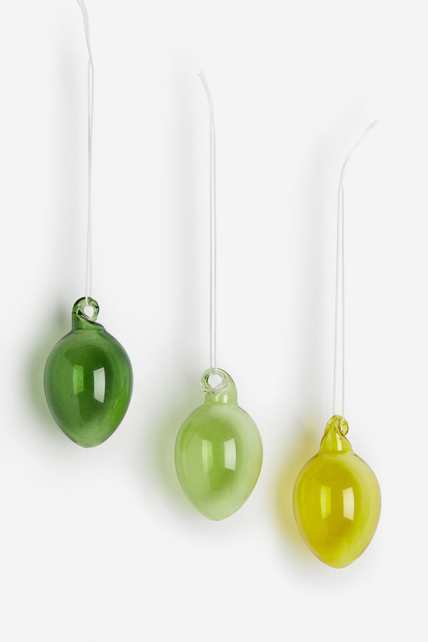 H&M HOME 3-pack Glass Decorations Green