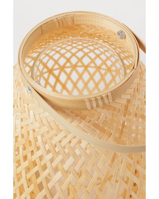 H&M HOME Bamboo Candle Lantern Beige
