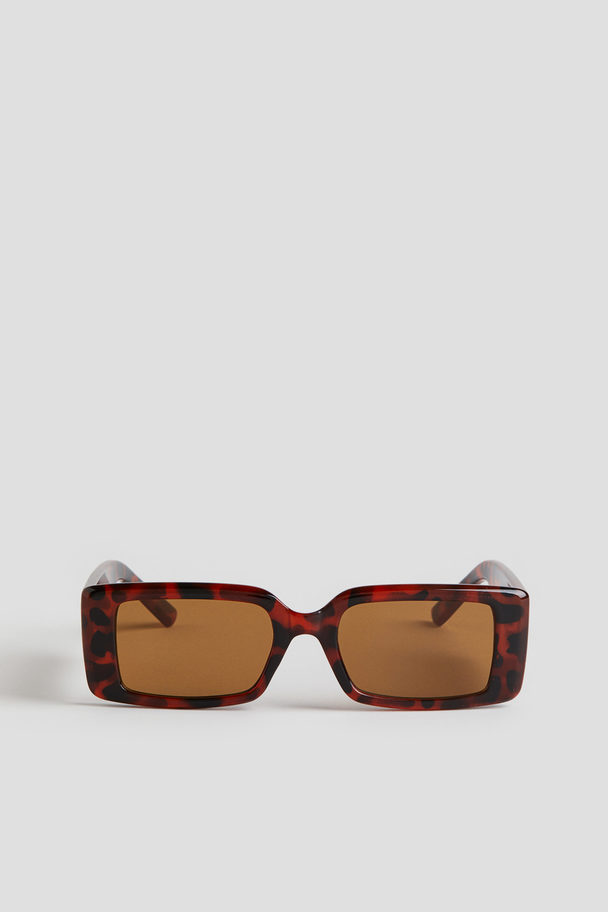 H&M Rektangulære Solbriller Brun/mønstret