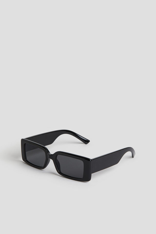 H&M Rechteckige Sonnenbrille Schwarz