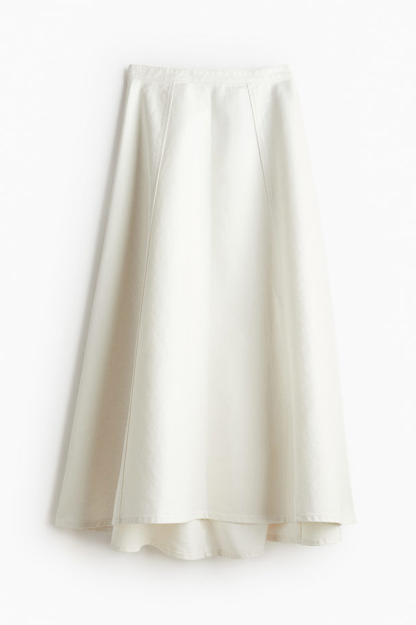 H&M A-line Denim Skirt White