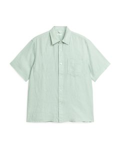 Short-sleeved Linen Shirt Mint Green