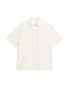 Short-sleeved Linen Shirt White