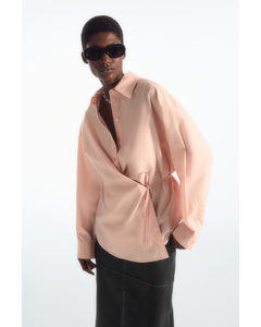 Oversized Wrap Shirt Pink