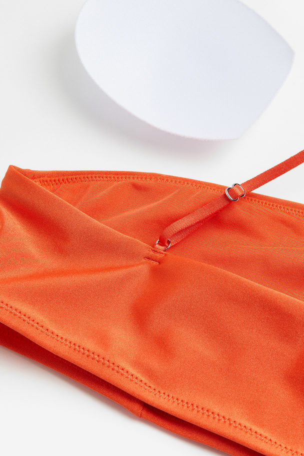 H&M One Shoulder-bikinitop Med Vattering Orange