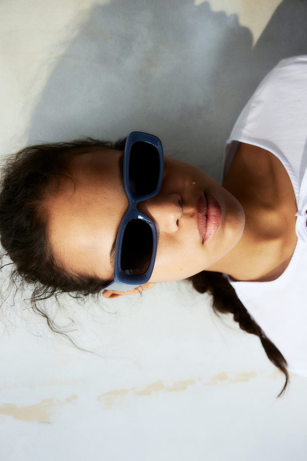 H&M Rechthoekige Zonnebril Blauw