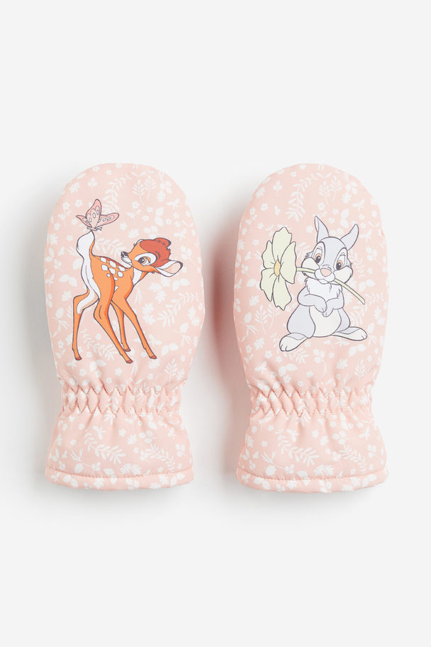 H&M Water-repellent Padded Mittens Light Pink/bambi