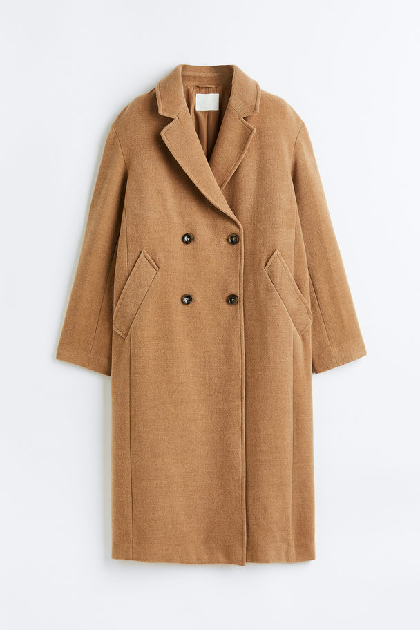 H&M Double-breasted Coat Beige