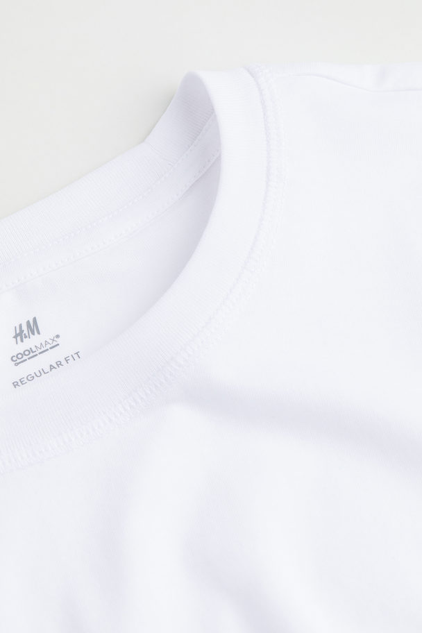 H&M COOLMAX® Top Regular Fit Weiß