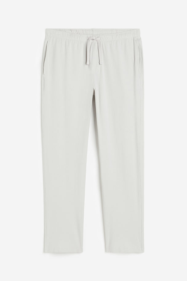 Elasticated Waist Jersey Trousers in Light Grey, Trousers