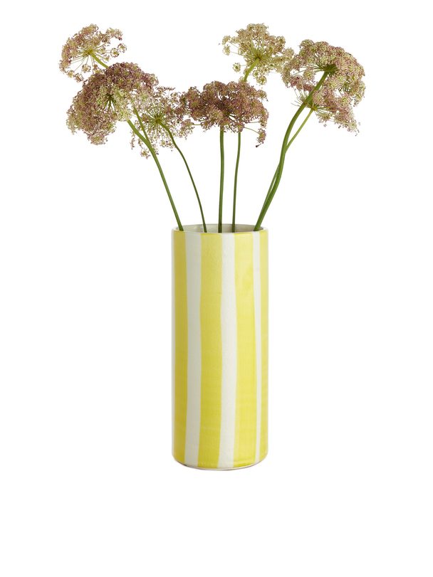 ARKET Cylinder Vase 23 Cm White/yellow