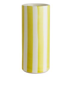 Zylindervase, 23 cm Weiß/Gelb
