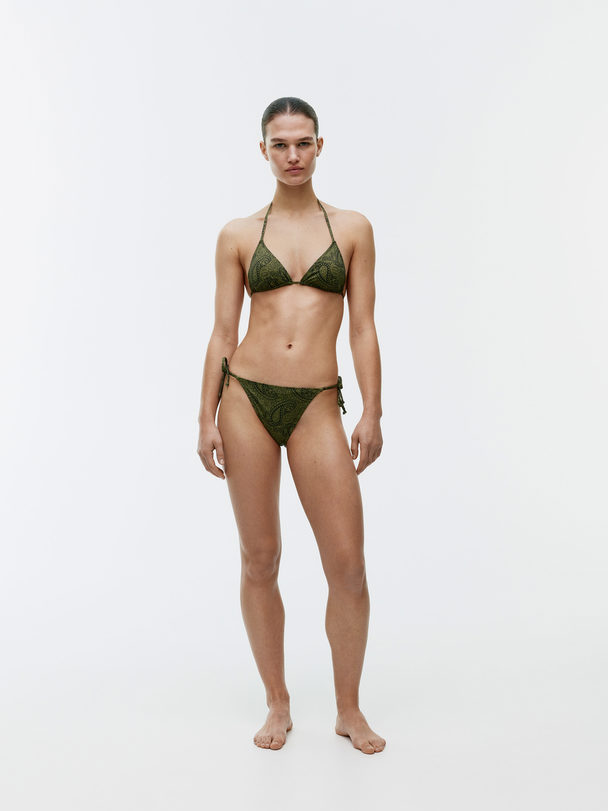 ARKET Triangle Bikini Top Green/paisley