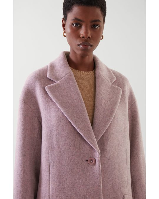 COS Single-breasted Wool-blend Coat Dusty Pink