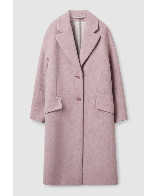 COS Single-breasted Wool-blend Coat Dusty Pink