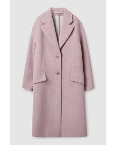 Single-breasted Wool-blend Coat Dusty Pink