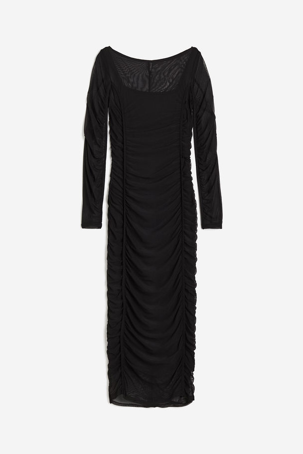 H&M Gathered Bodycon Dress Black