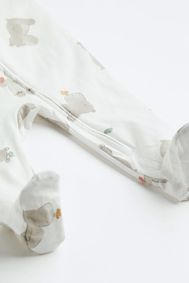 H&M Set Van 3 Pyjamapakjes Met Rits Lichtturkoois/nijlpaarden