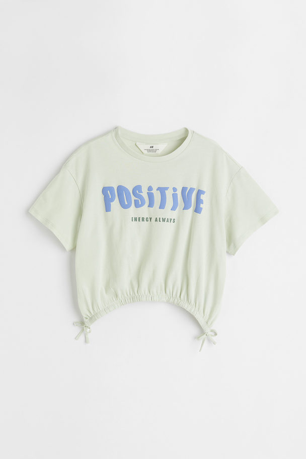 H&M T-shirt Met Drawstring Lichtgroen/positive