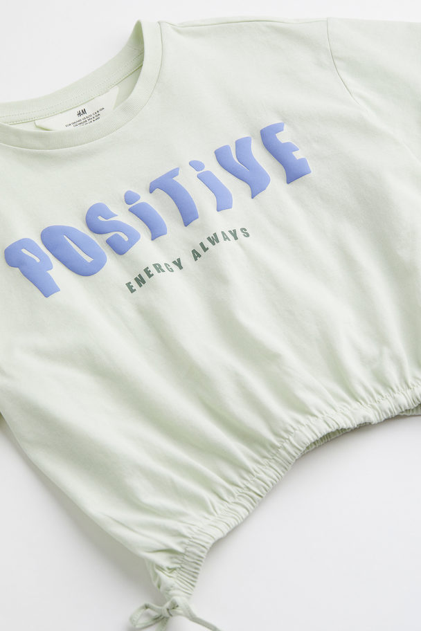 H&M T-shirt Met Drawstring Lichtgroen/positive