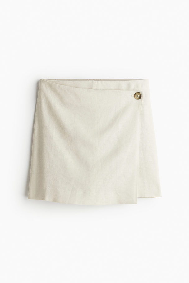 H&M Skort aus Leinenmix Hellbeige