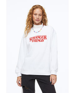 Printed Sweatshirt White/stranger Things