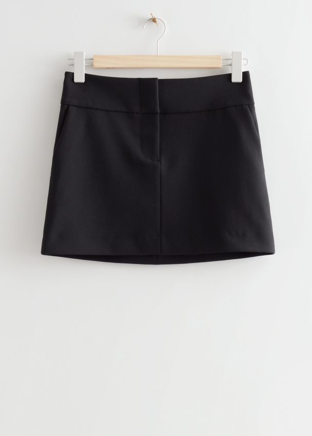 & Other Stories Tailored Mini Skirt Black
