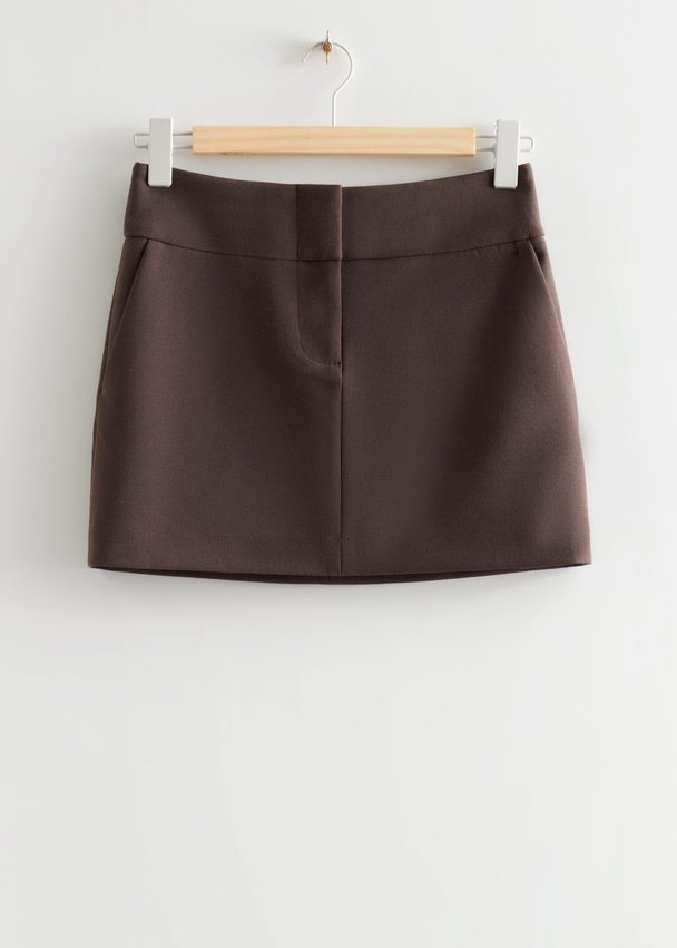 & Other Stories Tailored Mini Skirt Brown