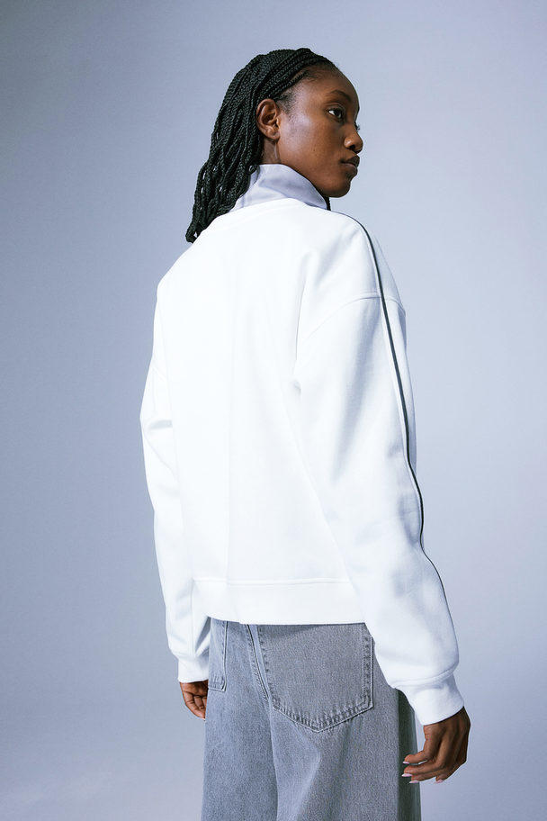 H&M Sweatshirt Med Motiv Hvit/xtra
