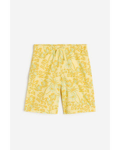 Cotton Pull-on Shorts Yellow/no Bad Days