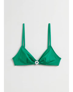 Blomstret Bikinitop Smaragdgrøn