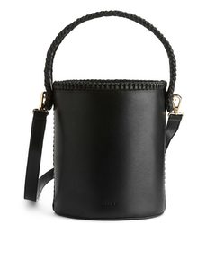 Leather Bucket Bag Black