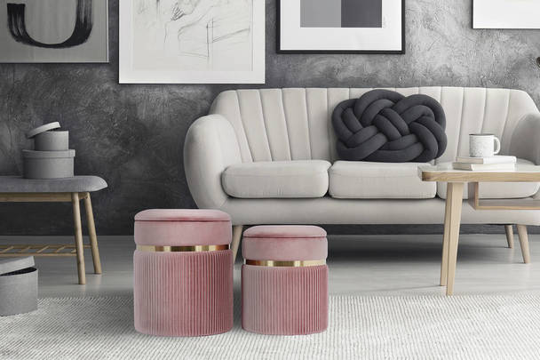 360Living Stool Zora 325 2er-set Rose / Gold