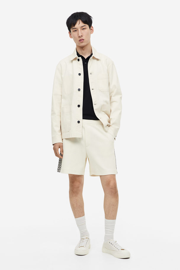 H&M Shorts aus Jacquardstoff Relaxed Fit Cremefarben