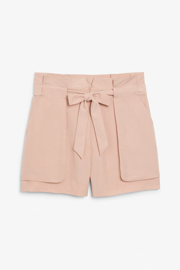 Monki Paperbag Shorts Blush Bae Blush