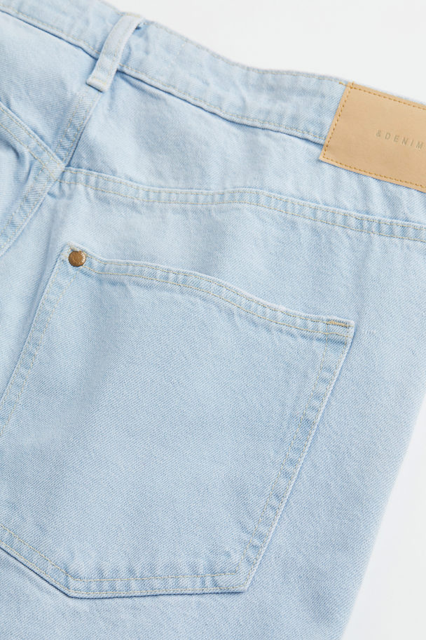 H&M H&m+ 90's Straight Ultra High Jeans Bleek Denimblauw