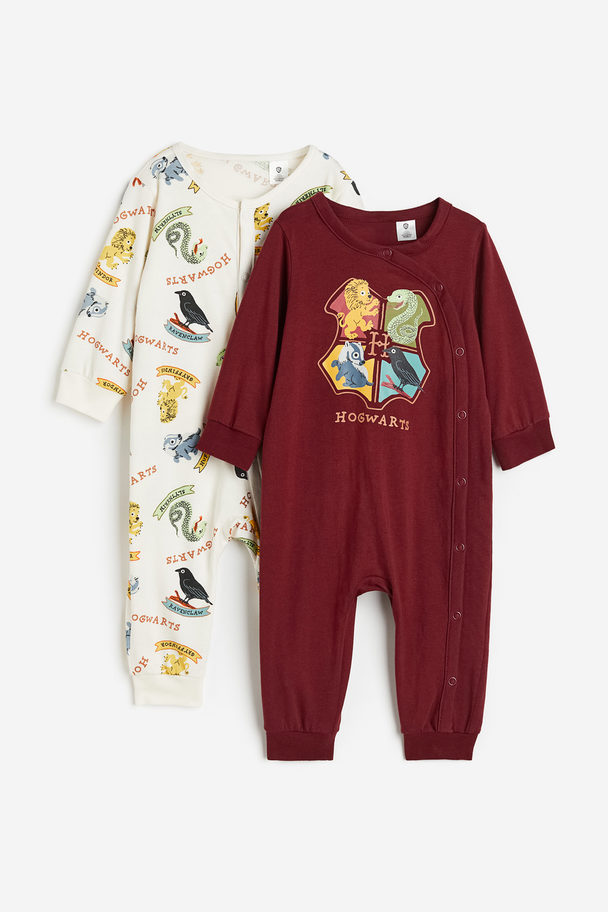 H&M Set Van 2 Pyjama‘s Met Print Donkerrood/harry Potter