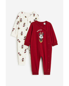 2er-Pack Bedruckte Pyjamas Rot/Minnie Maus