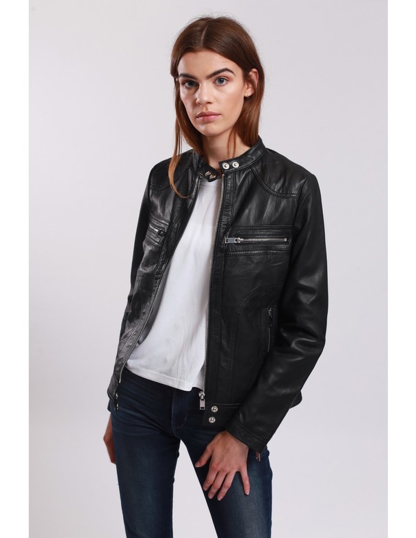 Le Temps des Cerises Leather Jacket Lenka