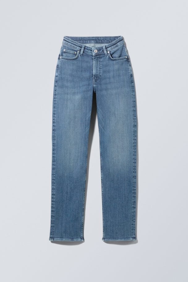 Weekday Twig Curve Jeans mit mittelhohem Bund und geradem Bein Blaulila
