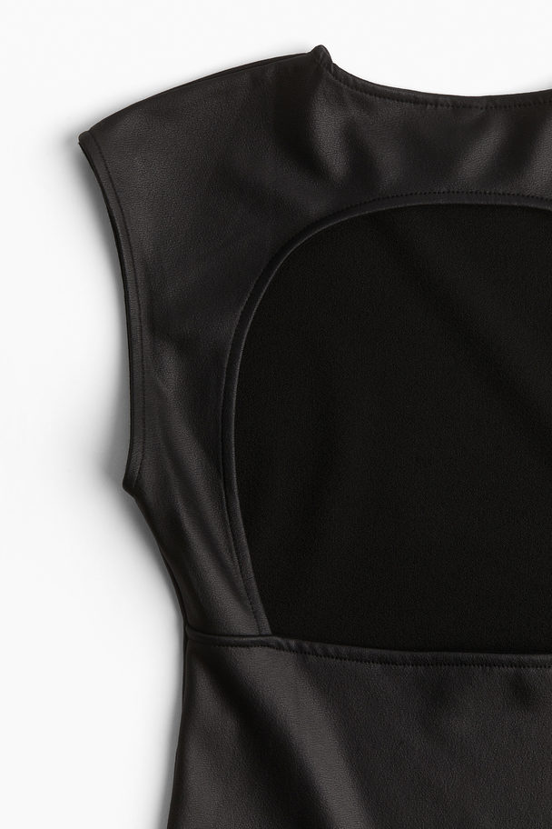 H&M Open-back Cap-sleeved Body Black