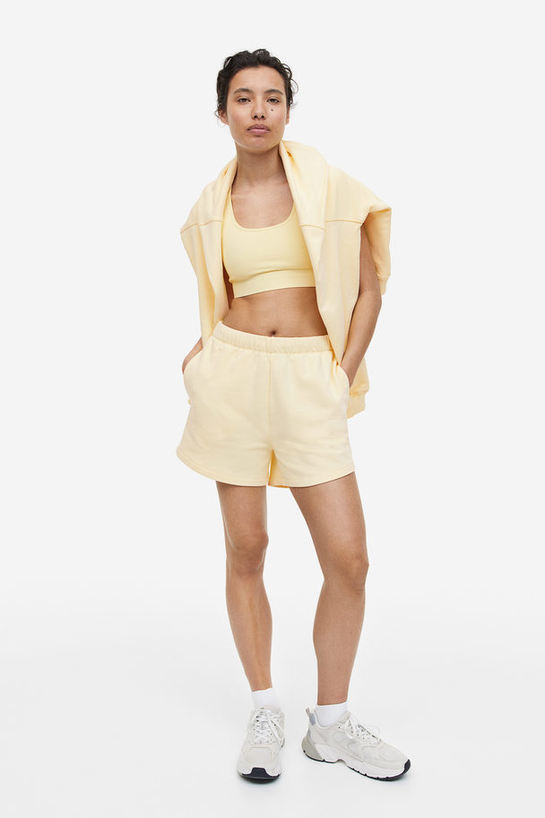 H&M Drymove™ Jersey Sports Shorts Light Yellow