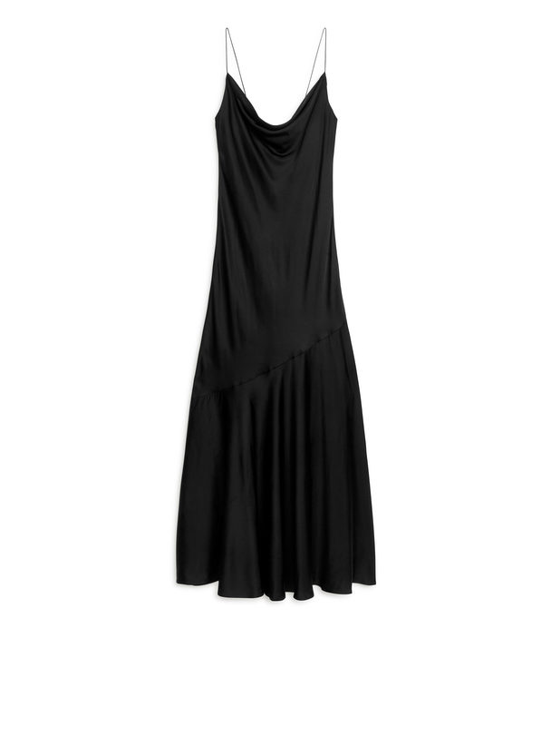 ARKET Satin Maxi Dress Black