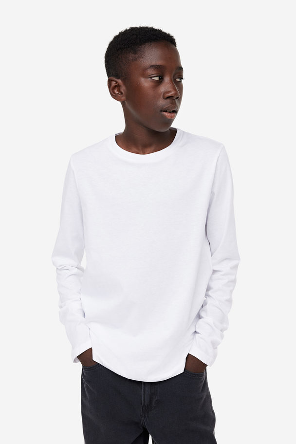 H&M Set Van 2 Katoenen Shirts Zwart/wit